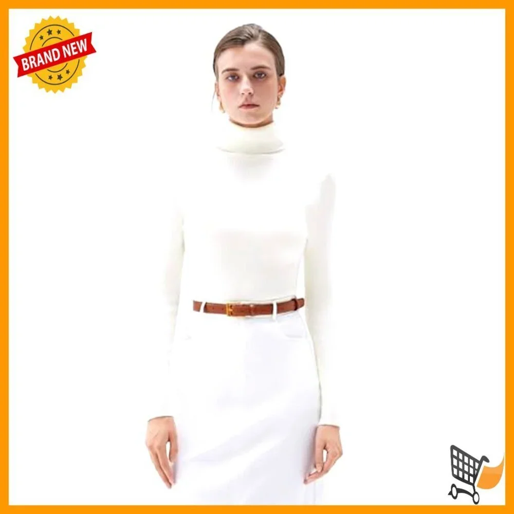 Cashmere Blend Turtleneck Sweater, Size XS-S-M-L-XL, Winter Thermal Top